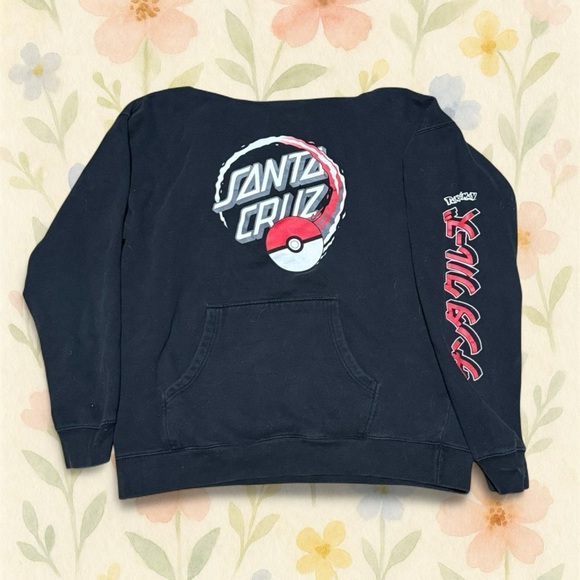 Pokemon Other - Pokémon Santa Cruz Hoodie 2XL Black Graphic Pullover Skate Anime Sweatshirt